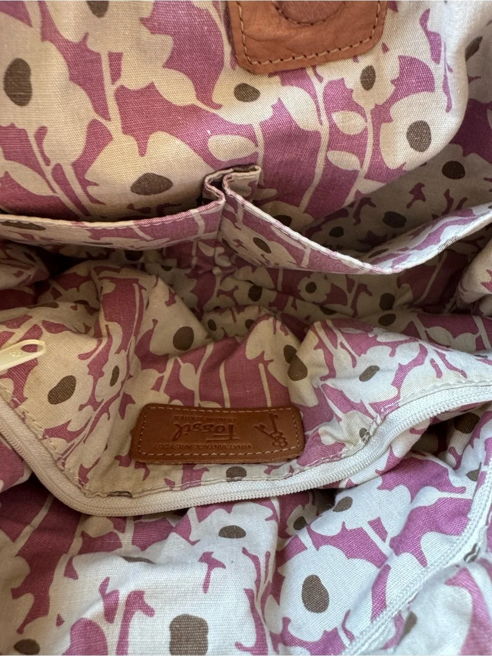 Fossil Floral Canvas Shoulder Bag